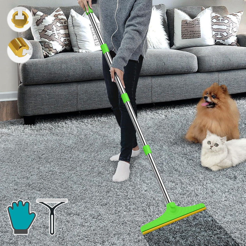 B-Land Carpet Rake for Pet Hair Removal, Reusable Pet Hair Remover with 60" Adjustable Long Handle, Carpet Scraper Broom Dog Cat Hair Remover Tool Fur Sweeper for Rugs, Mats - Image 12
