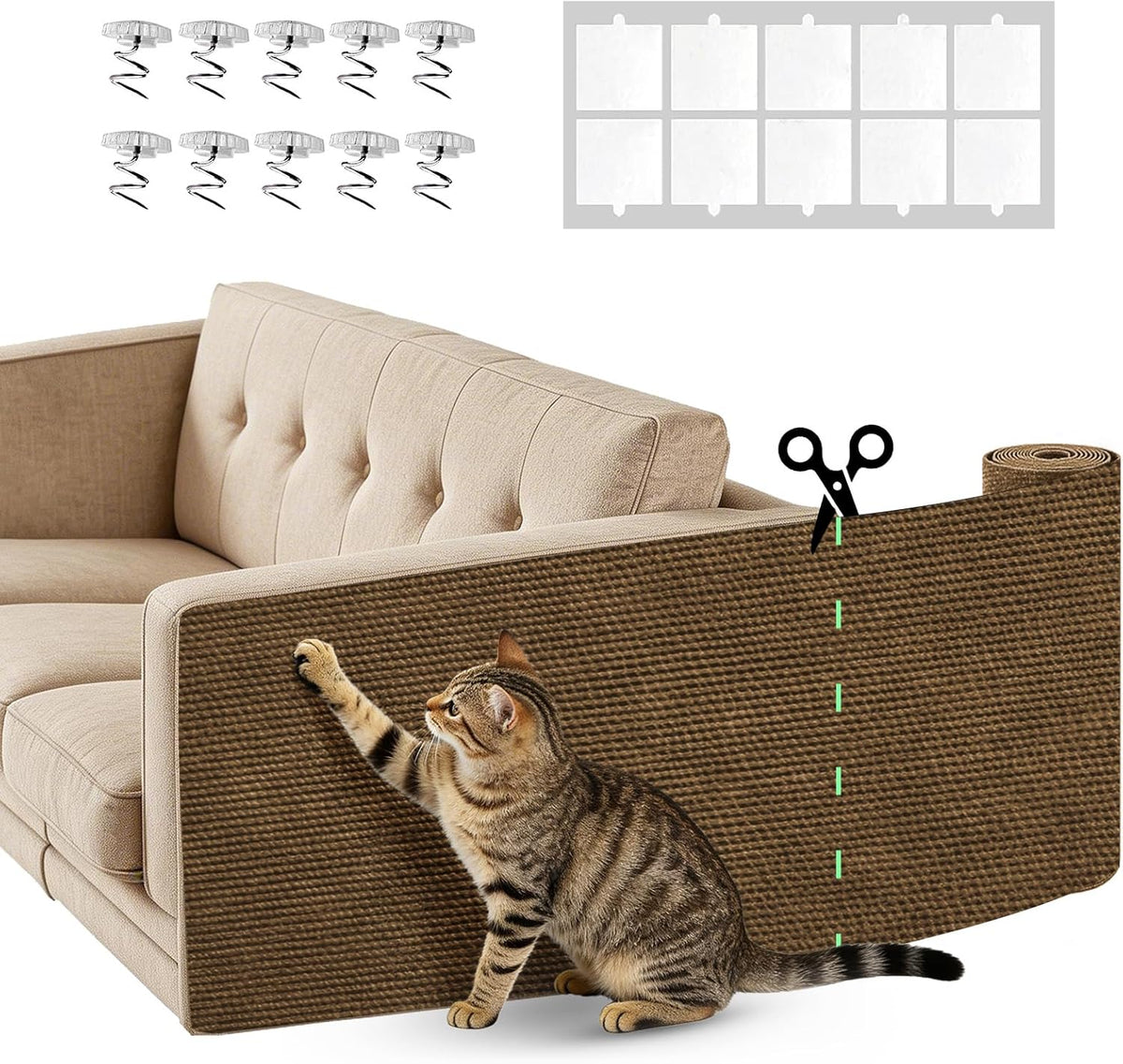 Large roll of Srebay cat scratch mat for furniture