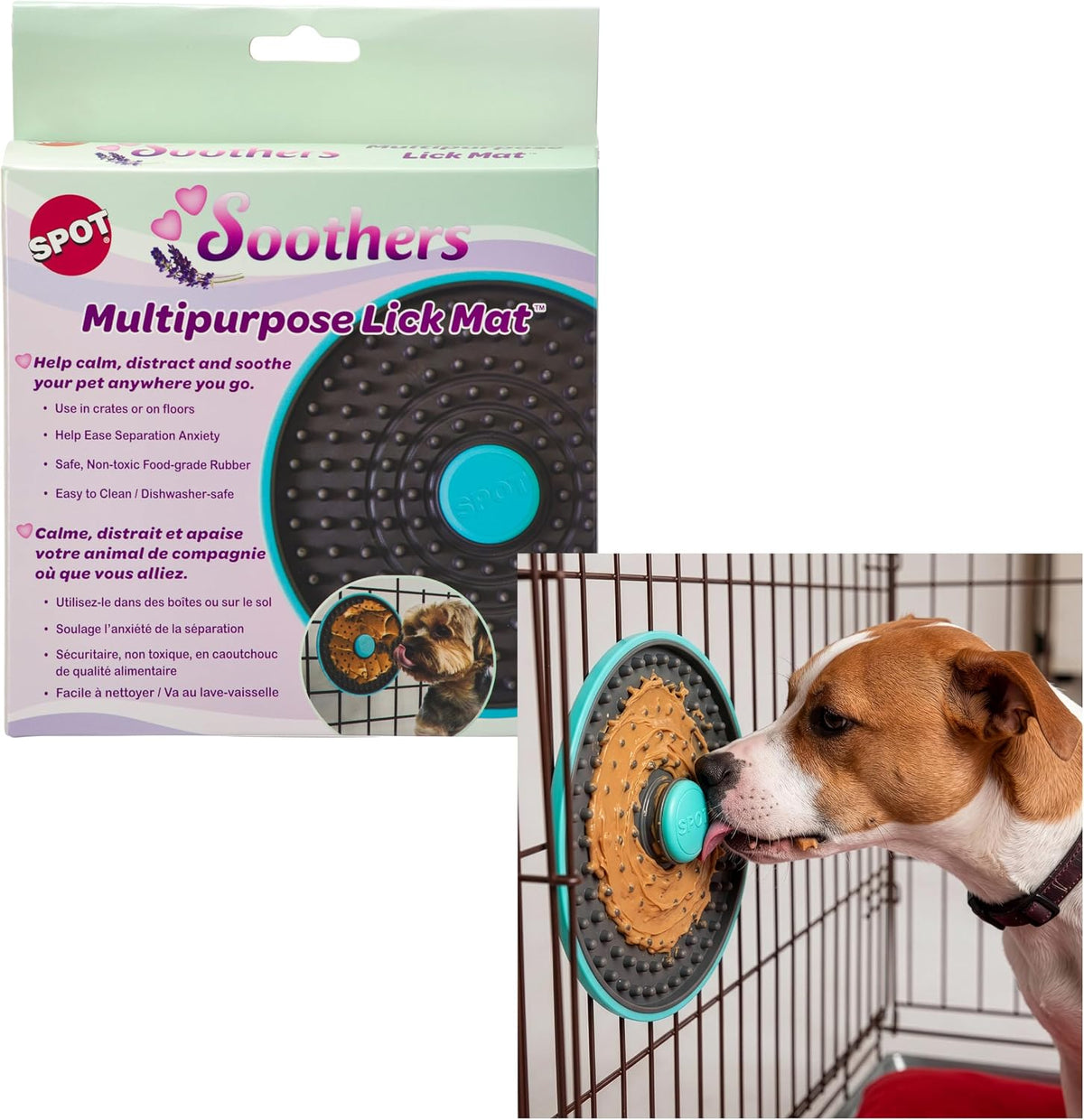 Spot Soothers Dog Lick Mat front view slow feeder