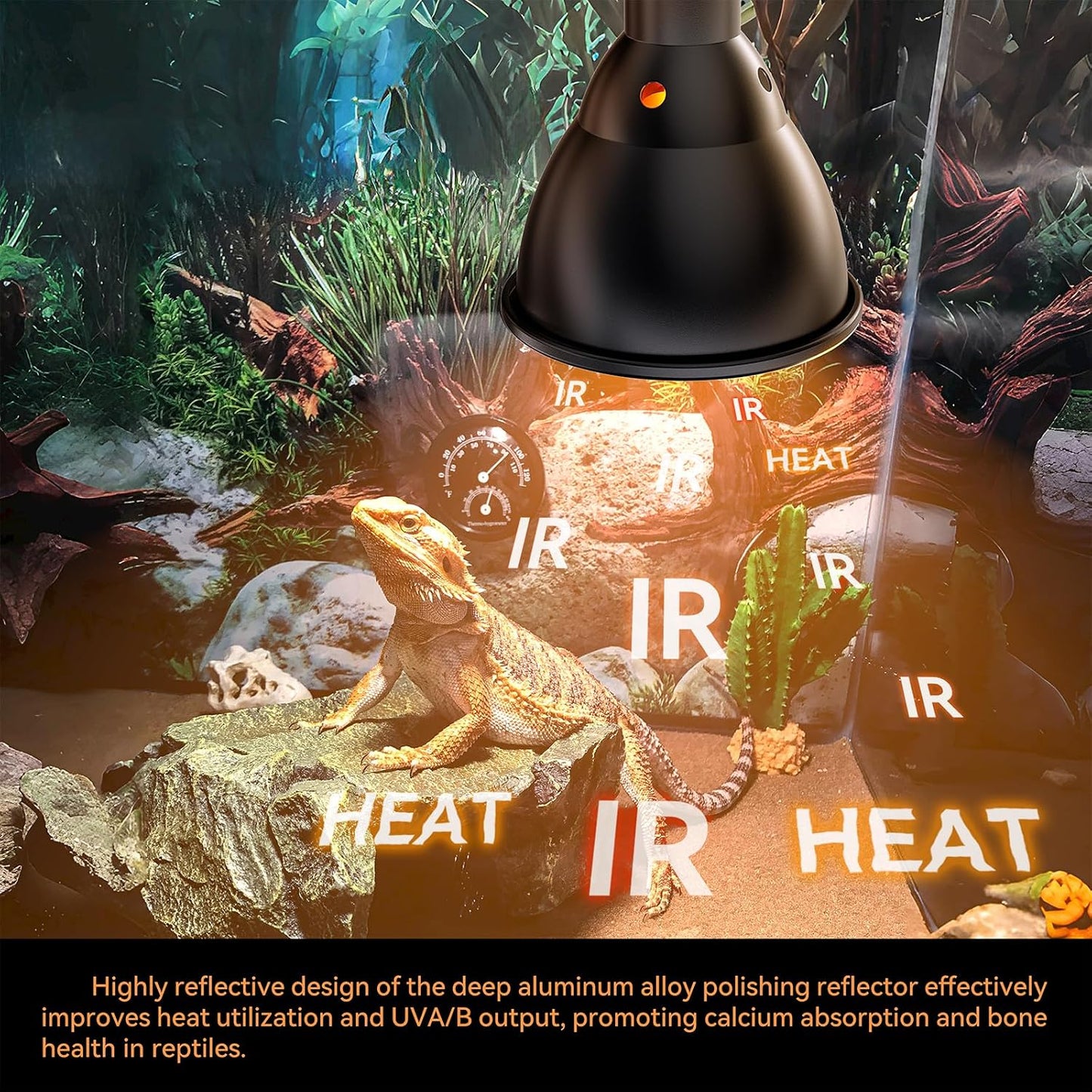 Close up of the high temperature ceramic socket inside DTZY reptile fixture
