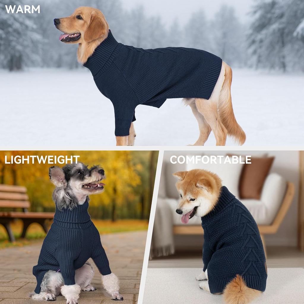 Authentic Cyeollo cable knit apparel for male dogs side profile