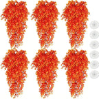 Hamiledyi Fake Reptile Plants 2 Pack Hanging Fake Plants, Plants for Reptiles with Suction Cup, Fake Amphibian Plants for Bearded Dragon Lizard Geckos Chameleon Tank (Orange) - Image 11