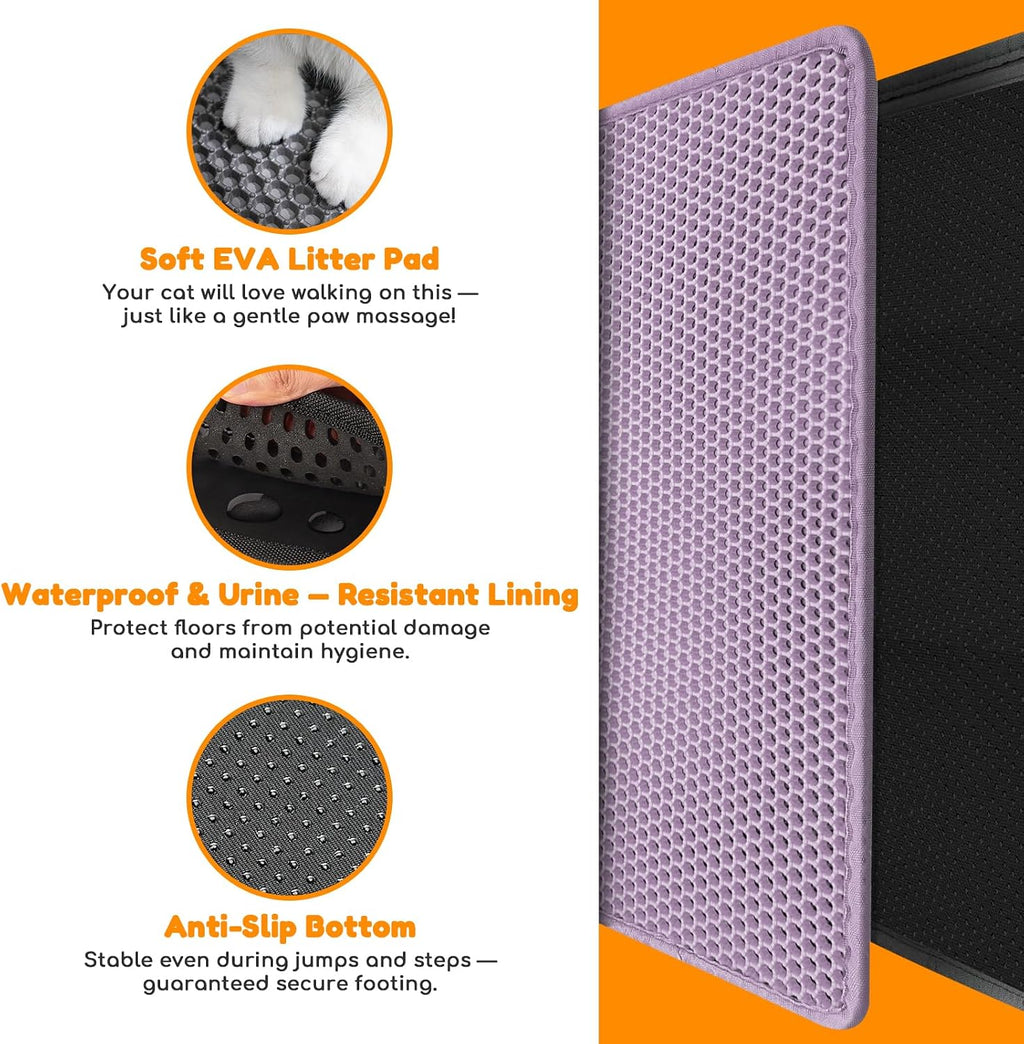 Blissstorm waterproof non slip cat box floor protector under an extra large litter tray