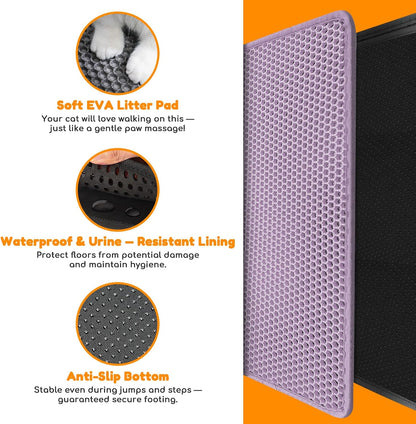 Blissstorm waterproof non slip cat box floor protector under an extra large litter tray