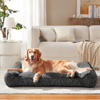 JOEJOY XL Orthopedic Dog Bed for Large Dogs Up to 80lbs - Extra Thick Foam Pet Bed Sofa with Bolster Sides, Large Sized Dog Couch Bed with Removable Washable Cover, Non-Slip Bottom, Grey (42"x30") - Image 1