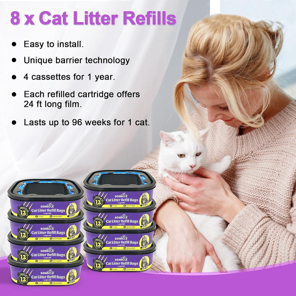 Lavender infused cat litter cartridge refills for indoor freshness.