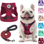 BEAUTYZOO Small Dog Harness and Leash Set,Step in No Choke No Pull Soft Mesh Dog Harnesses Reflective for Extra Small Medium Puppy Dogs and Cats, Plaid Dog Vest Harness for XS S Pets, Beige S - Image 11