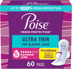 Poise Ultra Thin Incontinence Pads maximum absorbency front package view