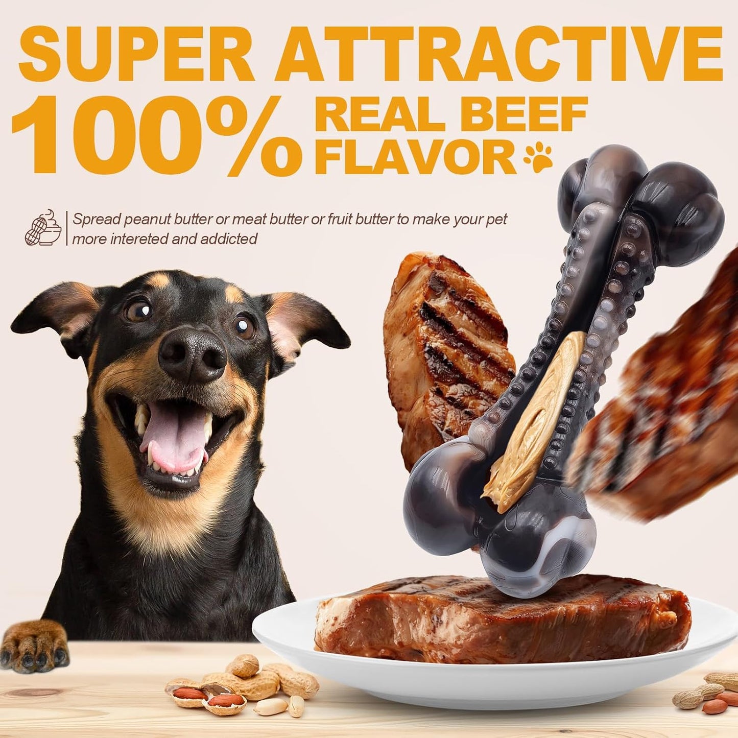 Detailed view of Anoodi dog bone texture for dental cleaning