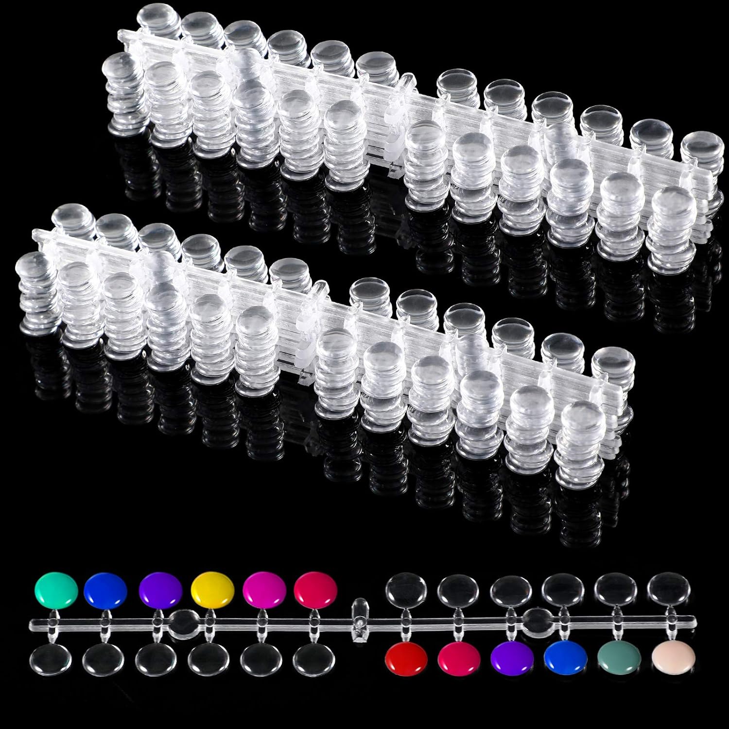 Maitys 480 piece round false nail display tips set front view