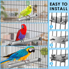 KATUMO Parrot Perch - Stainless Steel African Grey Perch Bird Cage Accessories for Small to Large Parrots (11.8 x 1.2 inch) - Image 3
