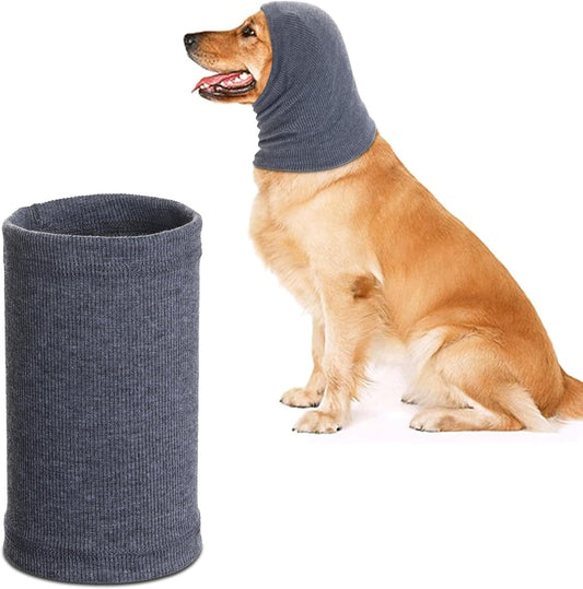 Rbenxia Quiet Ears dog hoodie grey front view for noise reduction
