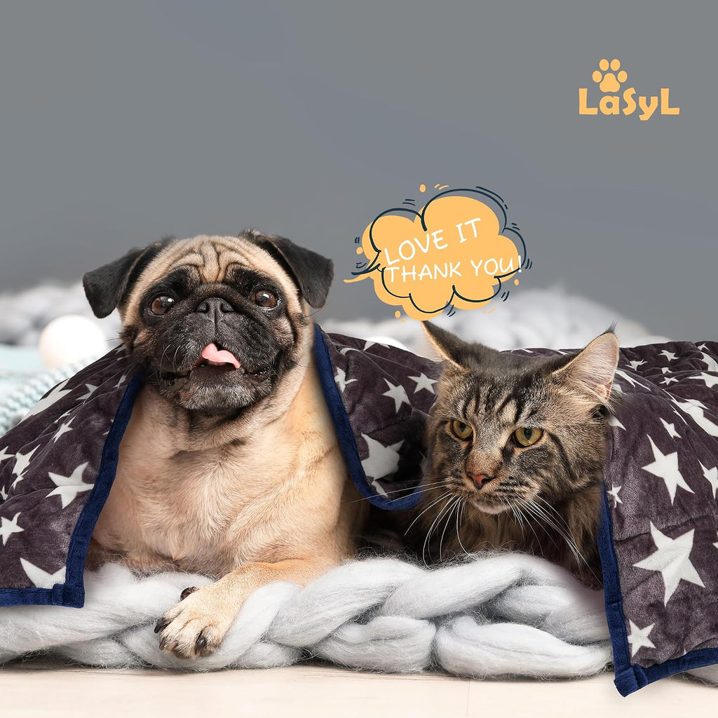 Seven layer construction view of premium imported calming pet blanket