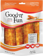 Good 'n' Fun Rolls Long-Lasting Dog Treat, For Large Dogs, With Real Proteins, Beef Hide and Premium Chicken, Supports Dental Health, Mental Stimulation, 2 count - Image 12