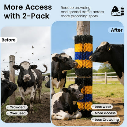 Seventeen inch livestock scratching post pad for sheep and miniature livestock grooming