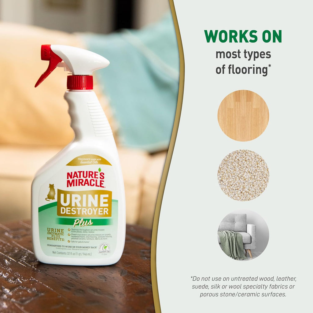 Safe bio-enzymatic cat stain spray for household carpet maintenance