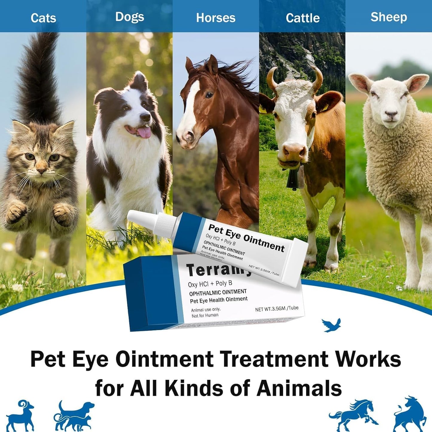 TPIRZ pet health external eye care ointment for horses and cattle