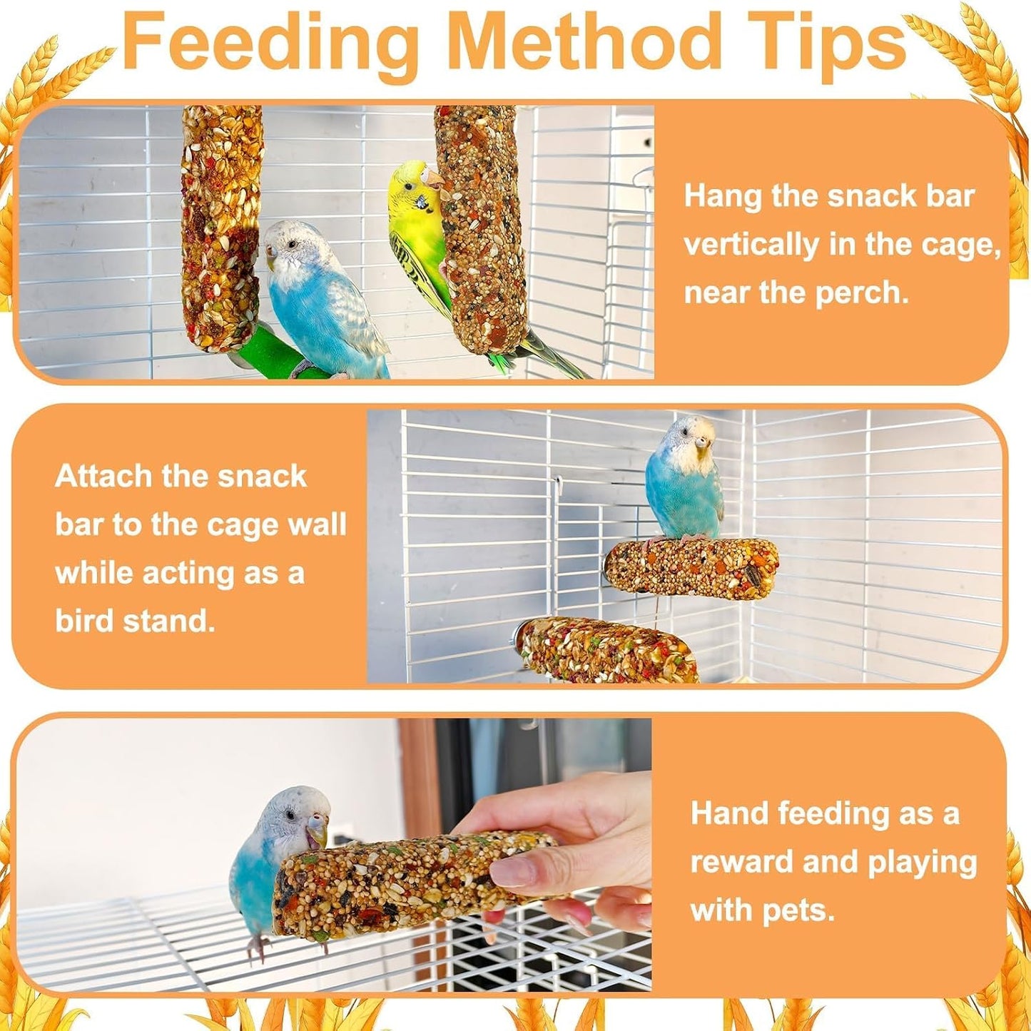 Two Acsist crunch sticks for budgies and parakeets