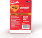 Authentic imported Delectables cat treats variety pack display for pet parents