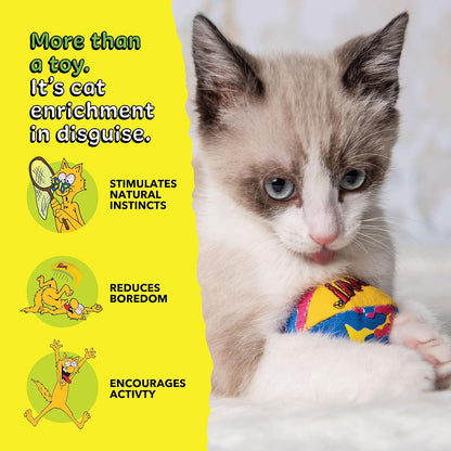Yeowww! Catnip My Cats Balls Toys for Cats - 3-Pack - Durable Cotton Twill - Made in the USA - Stuffed with Organically Grown Catnip - Image 10