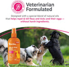 Zesty Paws flea and tick spray bottle with spray nozzle detail