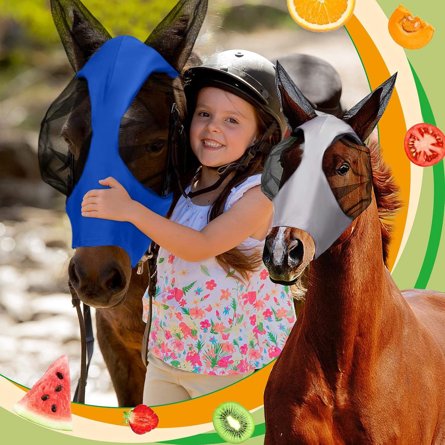 Black horse fly mask from Frienda four pack
