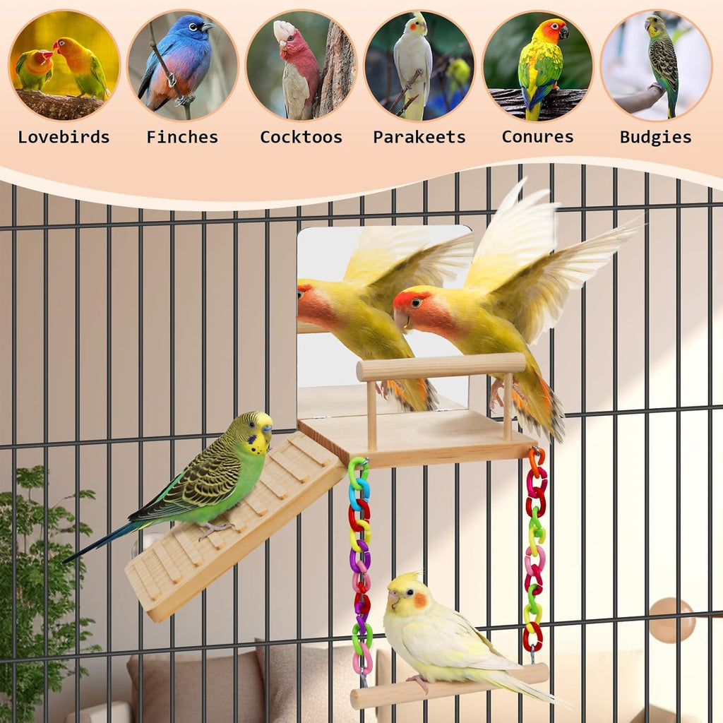 ZooVibe bird cage accessory with hanging climbing ladder