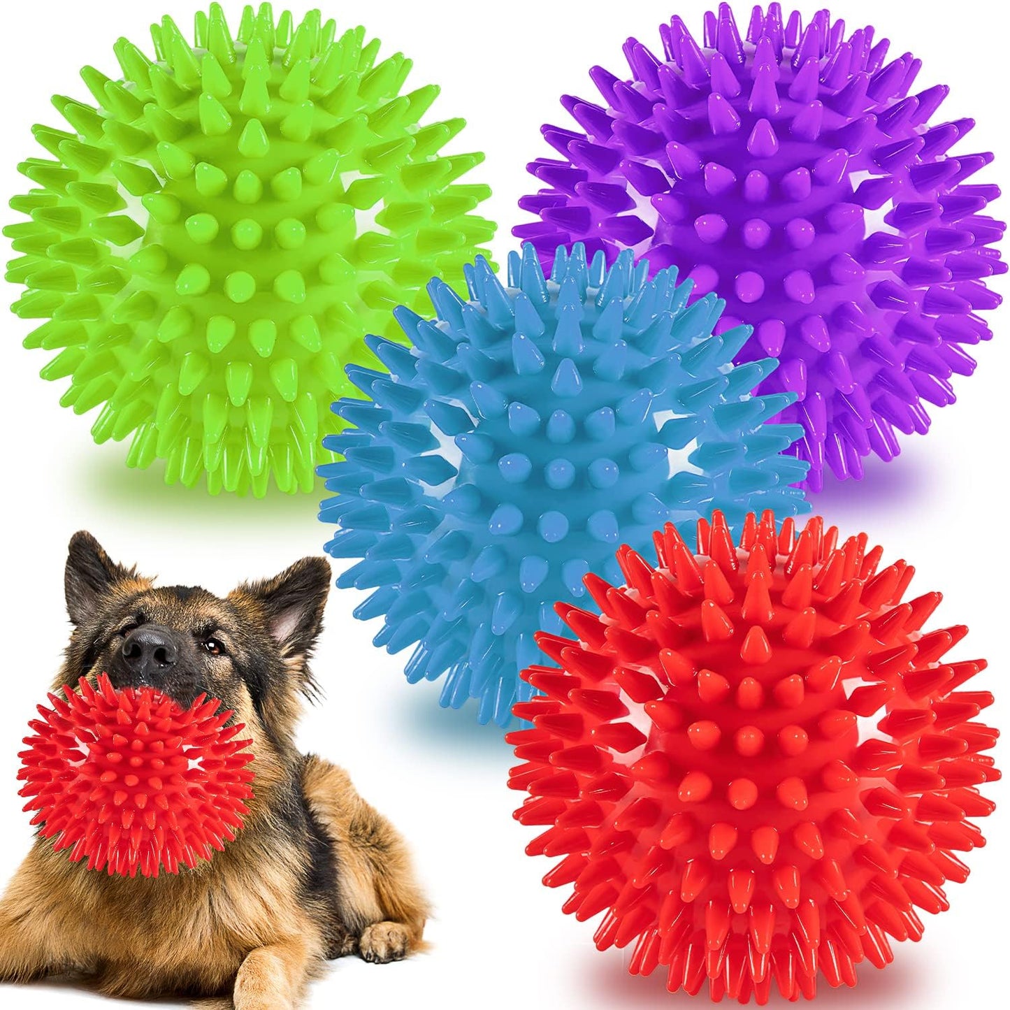 Labeol heavy duty squeaky dog balls front view