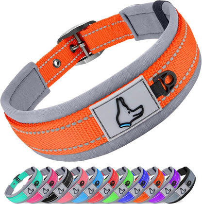 Joytale Dog Collar for Large Dogs, Neoprene Padded and Adjustable, Reflective Wide Heavy Duty Pet Collars with Durable Metal Belt Buckle for Walking, Hotpink, L - Image 11