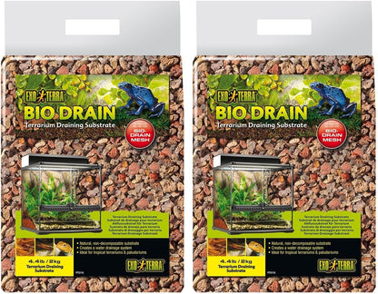 Close-up look at the non-decomposable inorganic rocks inside the Exo Terra BioDrain terrarium base layer package.