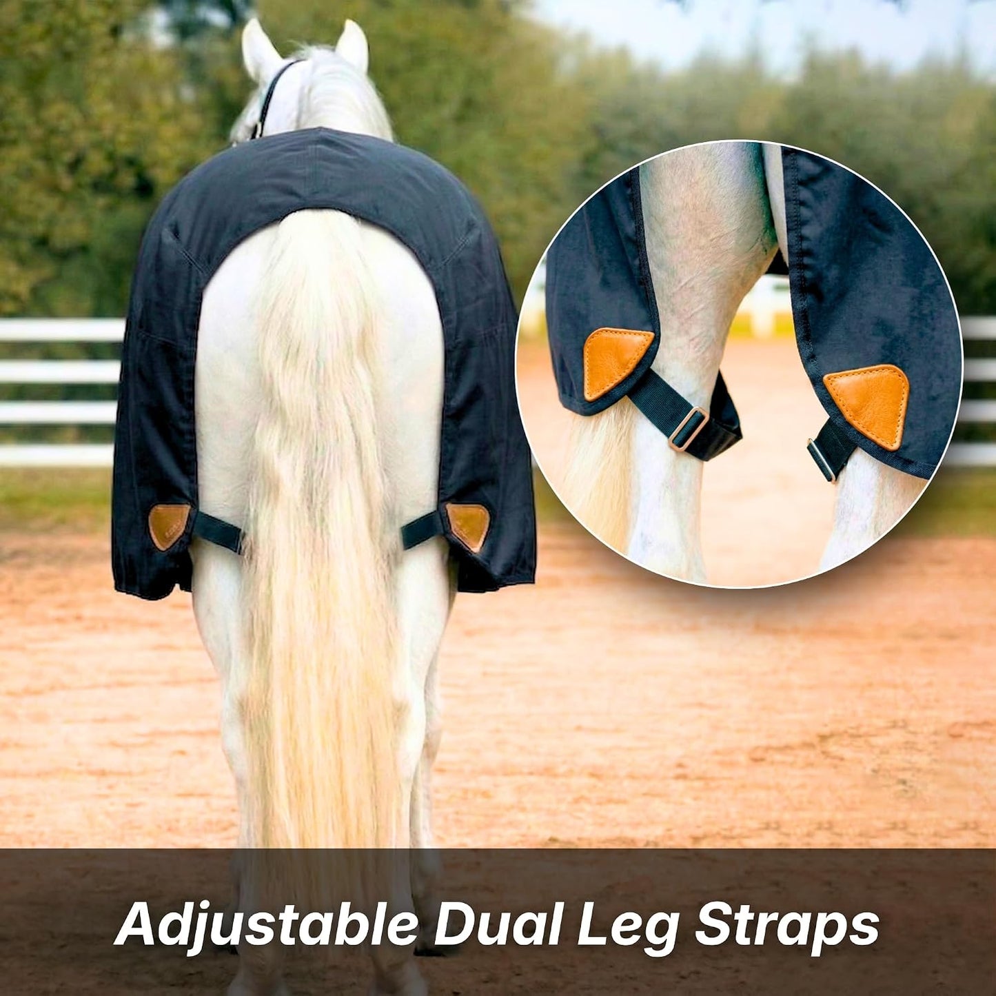 Detailed shot of the adjustable front buckles and durable hardware closures.