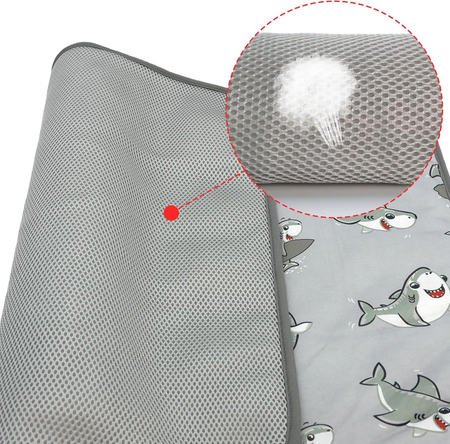 Folded NACOCO pet cooling pad illustrating its lightweight and portable travel design.