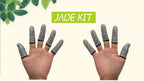Washable elastic fingertip protector sleeves showing high flexibility and material texture
