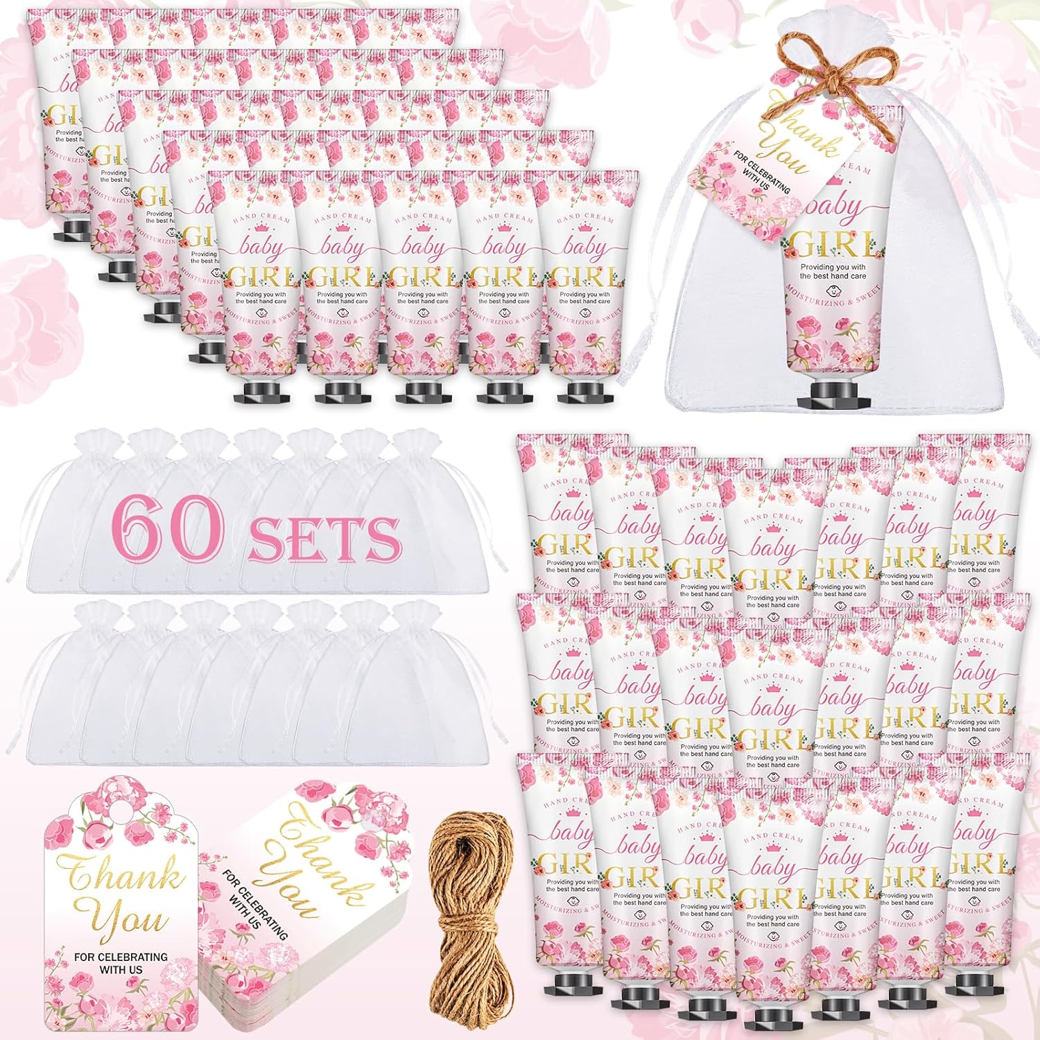 VISCOO baby shower hand cream sixty sets girl gift pack front view