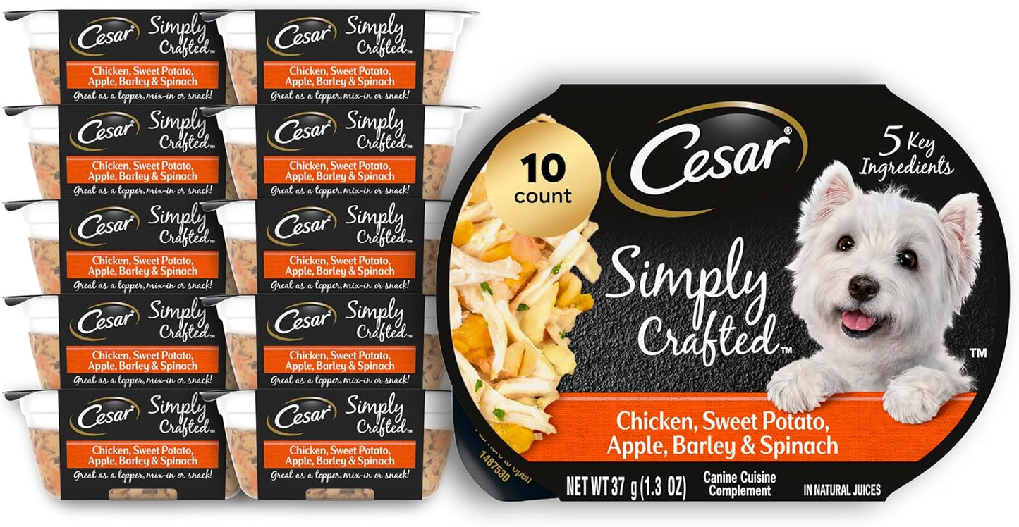 Cesar Simply Crafted Adult Wet Dog Food Toppers for Dry Food, Chicken, 1.3 oz Tubs, 24 Count - Image 11