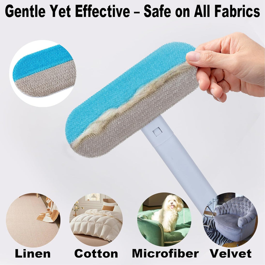 Demonstration of removing pet hair from car seats