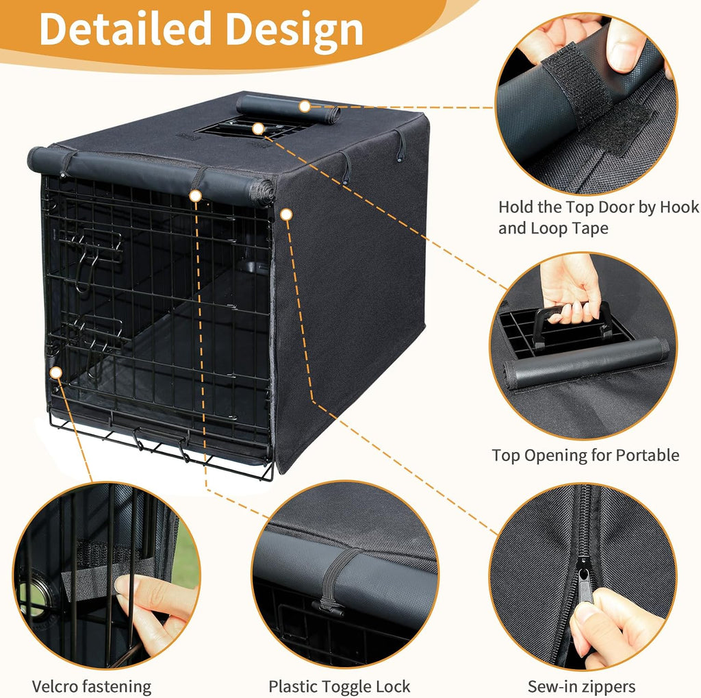 DONORO 36 inch black crate cover bottom corner toggle closeup