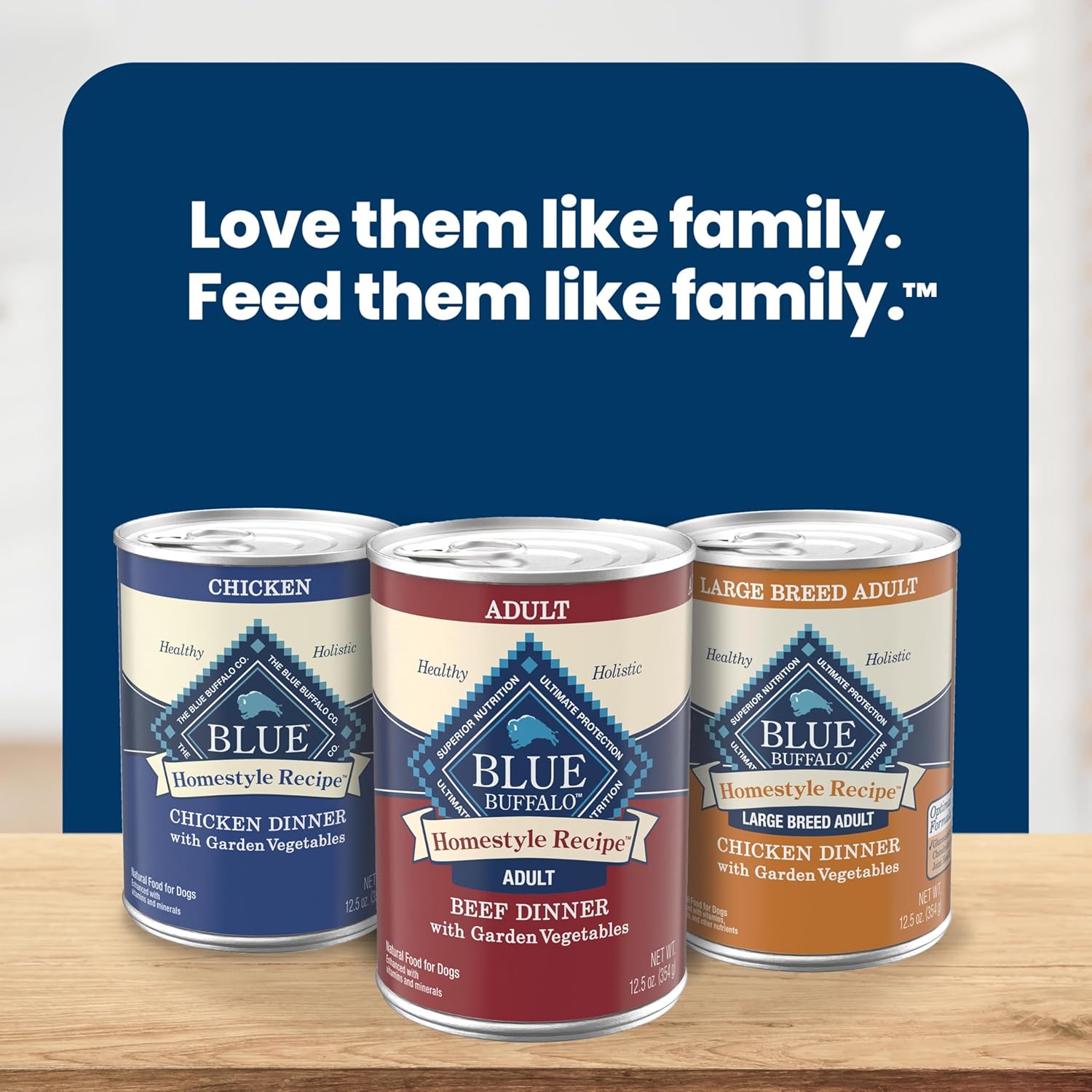 Blue Buffalo Homestyle Recipe Wet Dog Food Pat Variety Pack, Chicken Dinner & Beef Dinner with Garden Vegetables, Made with Natural Ingredients, 12.5-oz. Can (6 Count, 3 of Each) - Image 9
