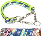 Martingale Dog Collar with Steel Chain, Reflective Choke Collar with Soft Padded- Adjustable No Pull with Bohemia Flower for Training Large Dogs Pet Collars for WalkingL - Image 10