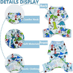 Puppishy pet onesies flat lay presentation highlighting the elastic stretch and clean stitching.