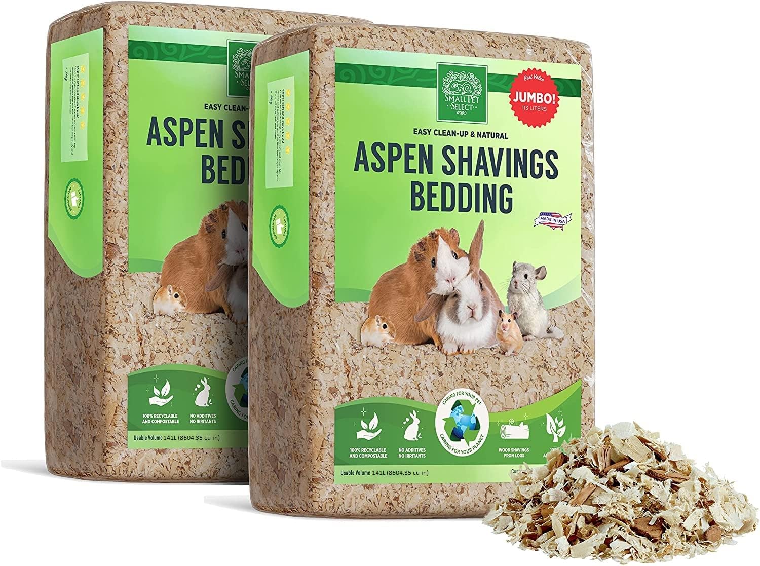 Small Pet Select Aspen Bedding jumbo pack ready for habitat setup
