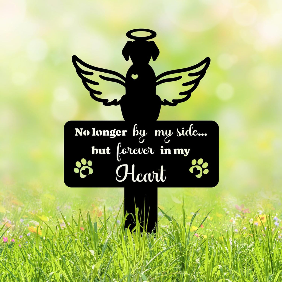 Cat Grave Marker Outdoor Memorial - 12in Metal Pet Memorial Plaque with Garden Sleeping Cat, Weatherproof Headstone for Yard or Indoor Tribute, Sympathy Gift for Loss of Cat - Image 9