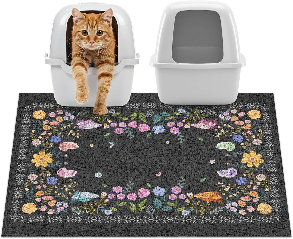 Unicorn Catcher Cat Litter Mat 24" x 15" Non-Slip Litter Box Mat Washable Litter Catcher Mat for Litter Box Indoor Food Mat Supplies Essentials, DarkSeaGreen - Image 10