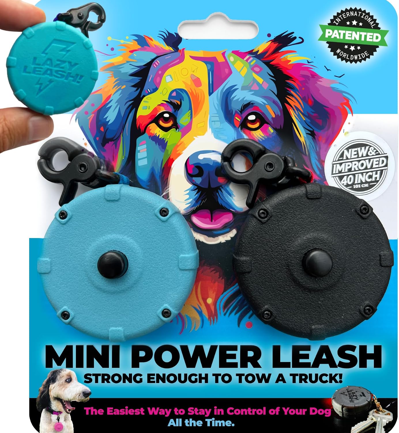 Mini Clip-On Power Leash Set - 2pc Heavy-Duty, Lightweight, Compact, Durable, Waterproof, Wearable, Adjustable Lead for Off-Leash Walking, Hiking, Training, Travel & Hands-Free Dog Control - Image 10