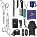 Equinox International Professional Hair Scissors Set front view showing premium stainless steel cutting shears and complete kit