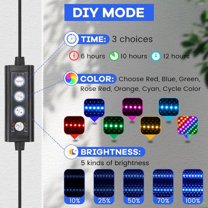 Hygger twenty-four watt aquarium fixture illustrating the blue moonlight phase illuminating a thirty gallon tank.