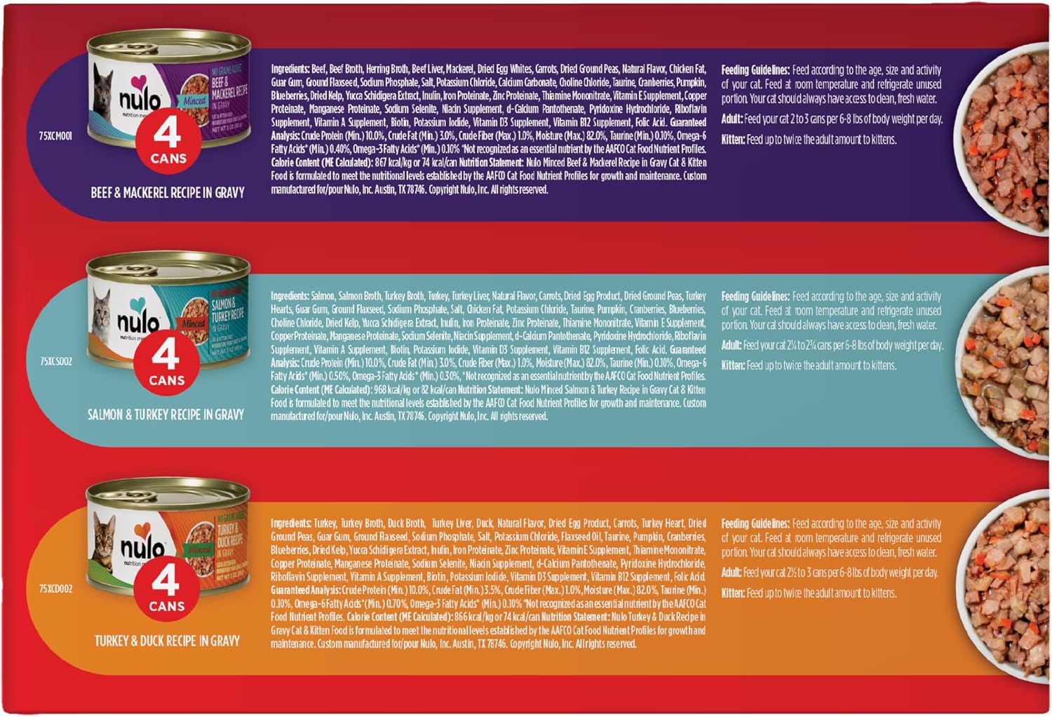 Nulo Variety Flavors Grain-Free Minced Wet Canned Cat Food, 3 Ounce (Pack of 12) - Image 10