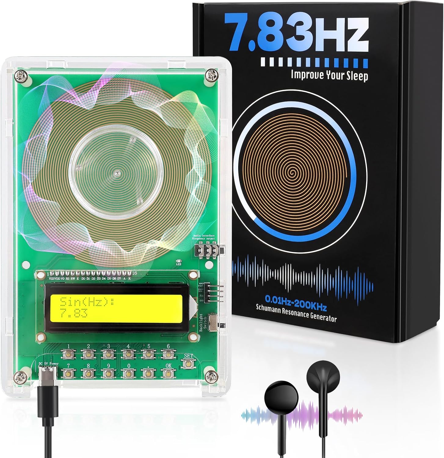 XIKDS adjustable frequency generator for healing front view showing the LCD display panel.