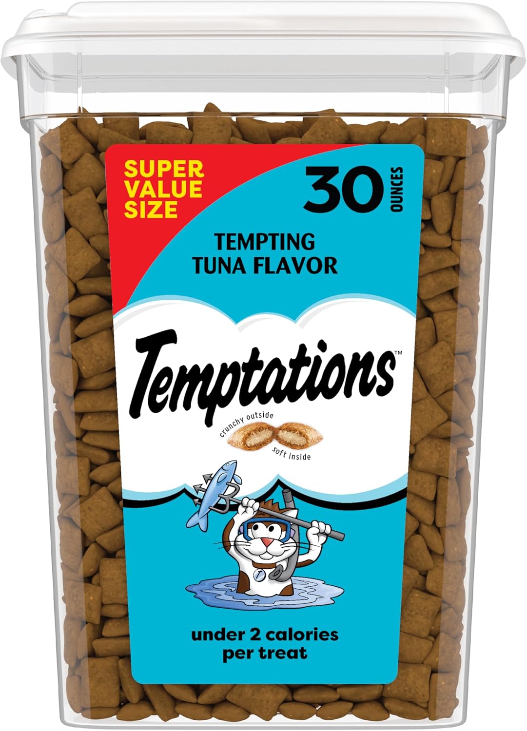 Temptations Cat Treats Classic Crunchy and Soft Cat Treats, Tempting Tuna Flavor, 16 oz. Tub - Image 13