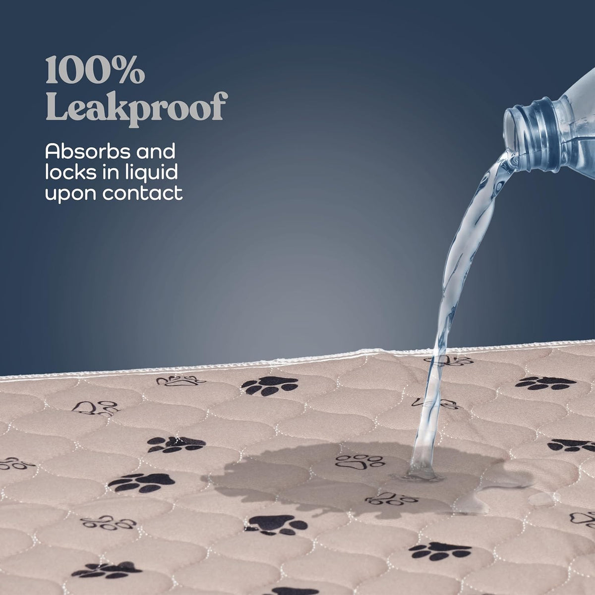Non-slip gel backing on Pitpet washable pee pad